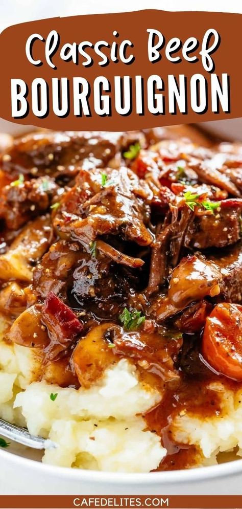 Beef In Red Wine Sauce, Baked Beef Bourguignon, Beef And Wine Recipes, Beef Burgundy Pioneer Woman, Easy Beef Bourguignon Slow Cooker, Beef Burgenion Recipe, Gluten Free Beef Bourguignon, Beef Burgignion, Easy Beef Burgundy Recipe