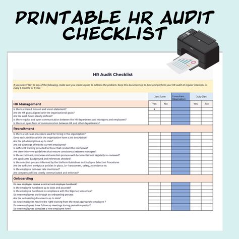 Comprehensive HR Audit Checklist & Roadmap - Editable Spreadsheets | Instant Download or Printable Hr Department, Business Printables, Vision Statement, Labor Law, Forms Of Communication, Hr Management, Work Life, Labor, Communication