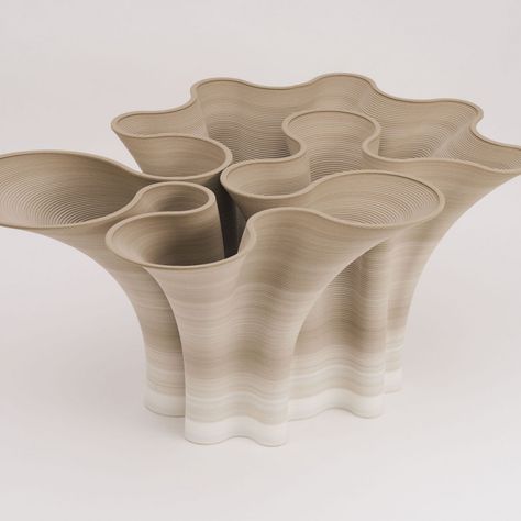 Nature Inspired Products Design, Recycled Plastic 3d Printing, 3d Printing Interior Design, 3d Printed Structure, Furniture 3d Print, Product Design Inspired By Nature, 3d Clay Printing, 3d Printed Sculpture, 3d Printed Ceramics