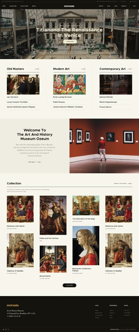 Art Selling Website Design, Online Gallery Website, Cultural Website Design, Gallery Website Design Web Layout, Web Gallery Design, Website Gallery Layout, Museum Website Design Inspiration, Art Gallery Website Design Inspiration, Gallery Page Design Website