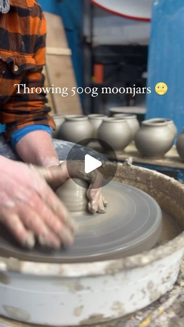 Dan Sandham on Instagram: "Throwing some little moons; this is KGM stoneware from throwdowns @kgmillwardceramics. Nice off white colour and lovely to throw with! #greatpotterythrowdown #ceramics #pottery #gptd #throwing #moonjar #theraputic" Moonjar Pottery, Pottery Challenge, Throwing Pottery, Off White Colour, Moon Jar, Wheel Throwing, Thrown Pottery, Ceramics Pottery, White Colour