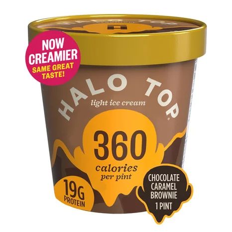 Halo Top Chocolate Caramel Brownie Light Ice Cream Pint Halo Top Brownies, Relaxing Self Care, Halo Top Ice Cream, Chocolate Caramel Brownies, Frozen Ice Cream, Ice Cream Pint, Halo Top, Brownie Toppings, Caramel Brownies