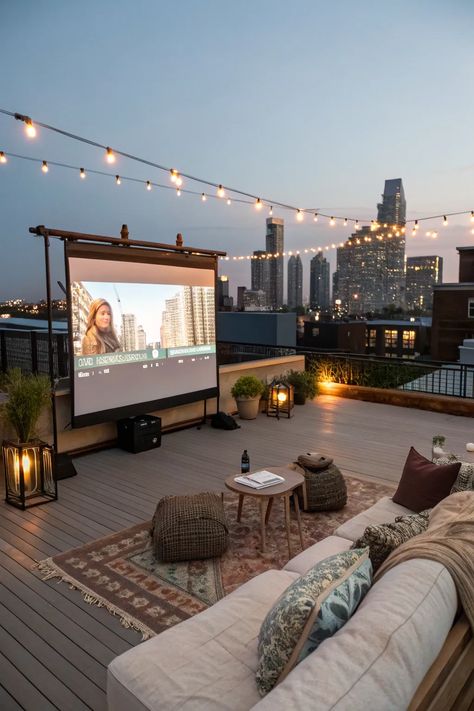 17+ Creative Rooftop Patio Ideas to Inspire You Apartment Rooftop Design, Townhouse Rooftop Deck, Korean Rooftop Ideas, City Terrace Ideas, Rooftop Deck Ideas Roof Terraces, Terrace Lounge Ideas, Cozy Rooftop Ideas, Mini Rooftop Ideas, Roof Terrace Design Rooftop Bar