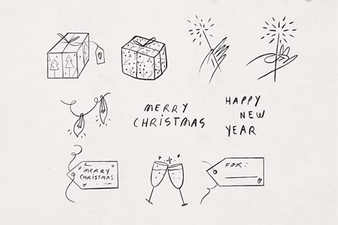 #illustration #sketch #doodles New Years Drawing, Holiday Sketches, Pencil Line Art, Illustration Art Drawing Sketches, Sketch Doodles, Line Art Style, Winter Designs, Illustration Christmas, Christmas Illustrations