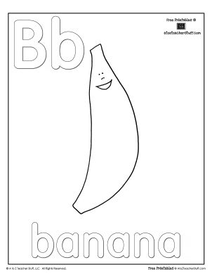 B is for Banana Coloring Page  |  A to Z Teacher Stuff Printable Pages and Worksheets B Is For Banana, Print Outs, Printable Pages, Small Letters, English Language Arts, Sensory Bins, A To Z, Teacher Stuff, Coloring Sheets