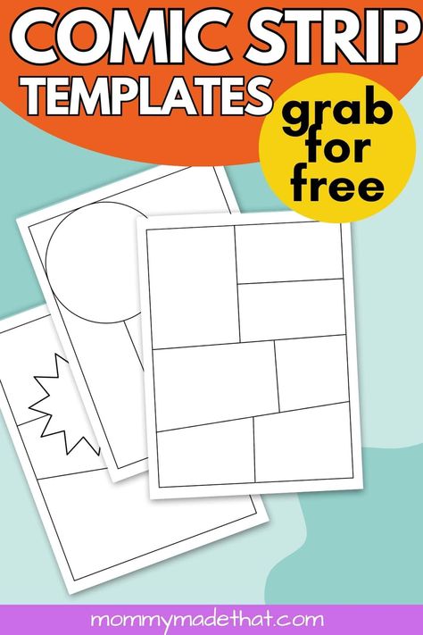 Comic Book Outline, Free Comic Book Template, Blank Comic Book Pages, Comic Book Crafts, Book Pages Printable, Paper Activities, Comic Book Writing, Creative Writing Stories, Comic Strip Template