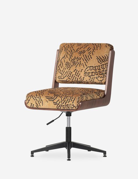 Vickers Office Chair Armless Desk Chair, Fun Desk Chair, Cool Office Chair, Mcm Desk Chair, Kids Office Chair, Mid Century Modern Desk Chair, Chic Office Chair, Patterned Upholstery, Chic Workspace