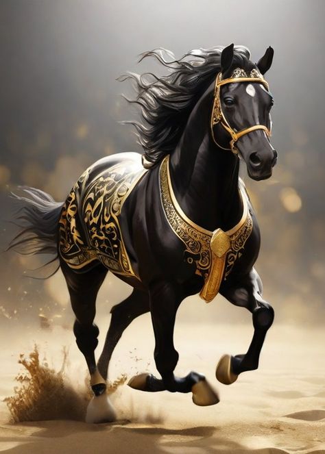 The majestic profile of the Arabian horse, with its distinctive head, arched neck Paint Arabian Horse, Arabic Horse Wallpaper, Krishna Arjuna, Black Arabian Horse, Arabic Horse, Horse Printable, Egyptian Arabian Horses, Arabian Horse Art, Male Horse