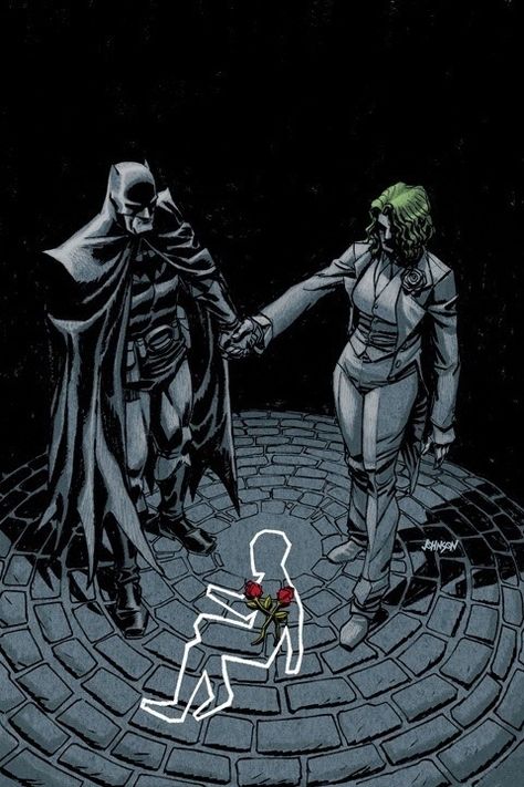 This is an alternate universe where Bruce Wayne died instead of his parents. Causing His father Thomas Wayne to become Batman and his mother Martha to go insane and become the Joker. Martha Wayne, Thomas Wayne, Univers Dc, Alternate Universe, Arte Dc Comics, Im Batman, Damian Wayne, Tim Drake, Batman Family