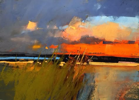 Tony Allain, Pastel Landscape, Landscape Art Painting, 수채화 그림, Golden Light, Contemporary Abstract Art, Abstract Art Landscape, Abstract Landscape Painting, Eternal Life