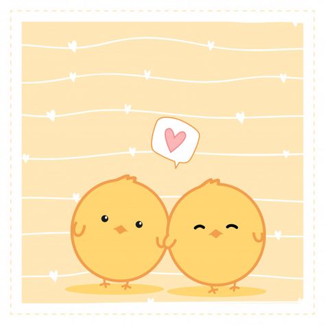 Cute little chicken couple cartoon doodle wallpaper Vector | Premium Download Couple Animals Cute, Duck Couple Drawing, Cute Cartoon Couple, Couple Cute Drawing, Cute Chicken Wallpaper, Chicken Cute Art, Cute Couple Drawings Cartoon, Love Cartoon, Couple Doodles Cute