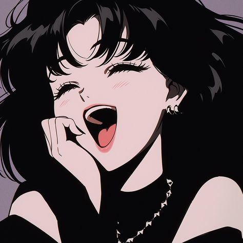 Anime girl, anime girl icon, Aesthetic icon, Aesthetic girl icon, 8k, 4k, high quality icon, gothic girl icon, 90s anime, retro anime Goth Girl Pfp, Glitter Force Characters, Girl Pfp, Goth Girl, Glitter Force, Strong Woman, 90s Anime, Bloopers, Pastel Art