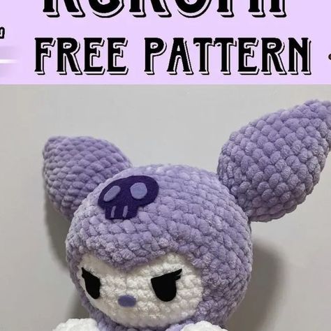 aisaka's free crochet on Instagram: "Free kuromi pattern 💜 !  Credit @chelsdiys   #freecrochetpattern #freeamigurumipattern #amigurumi #halloween #halloweencrochet #l4l #f4f #crochet #crochetamigurumi #crochethalloween #crochetpattern #freecrochetpatterns #diy #kawaiiaesthetic #kawaiiart #kawaii #fiberart #kuromi #hellokitty #sanrio" Kuromi Crochet Pattern Free, Sanrio Crochet Pattern, Kuromi Crochet Pattern, Kuromi Amigurumi, Sanrio Crochet, Kuromi Pattern, Crochet Keychain Pattern, Crochet Keychain, Halloween Crochet