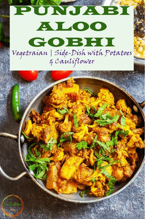 INSTANT POT ALOO GOBI MASALA (Punjabi Style) This Vegan Instant Pot Aloo Gobi Masala is my favorite lunch recipe that is easy to make and totally irresistible. This is a stir-fry of potatoes (aloo) and cauliflower (gobi) in onion-tomato masala along with Indian spices (red chili powder, coriander powder, cumin seeds, and garam masala powder). Aloo Gobi Recipe Punjabi, Gobi Masala, Gobi Recipe, Gobi Recipes, Garam Masala Powder, Indian Flatbread, Indian Masala, Popular Side Dishes, Aloo Gobi