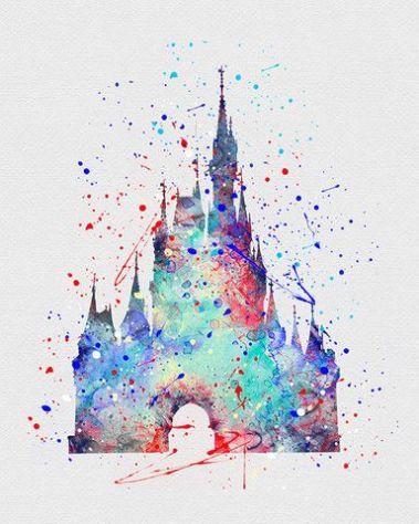 Need a fun break? Try adding a little watercolor magic to your world! Chateau Disney, Images Disney, Wallpaper Disney, Cinderella Castle, Art Disney, Pinturas Disney, Disney Castle, Disney Life, Disney Tattoos