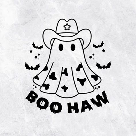 Easy Shirts To Make With Cricut, Aesthetic Cricut Shirts, Cowboy Ghost Drawing, Halloween Funny Signs, Cute Ghost Svg, Fall Svg Shirts, Cowboy Ghost Tattoo, Halloween Svgs Free, Ghost Drawing Cute