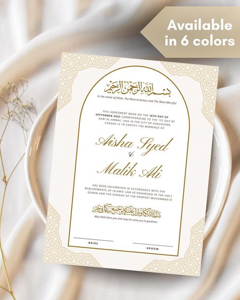 Commemorate your special day with a beautiful and timeless nikkah certificate 💞 🛍️➡️ visit the link in bio or rsvppress.etsy.com #Nikkah #NikkahCertificate #muslimwedding #nikkahceremony #nikkahdecor Islamic Marriage Certificate, Nikkah Certificate, Islamic Marriage, Marriage Certificate, Muslim Wedding, Find Peace, Gsm Paper, Finding Peace, Invitation Card