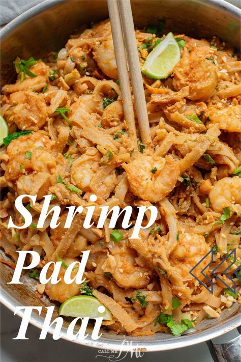 Shrimp Pad Thai with Peanut Sauce is a beautifully orchestrated medley of flavors that strikes a balance between sweet, savory, creamy, and crunchy, making every bite an adventure for your taste buds. Pad Thai With Peanut Sauce, Thai Peanut Shrimp, Pad Thai Peanut Sauce, Peanut Shrimp, Main Meal Recipes, Peanut Butter Alternatives, Shrimp Pad Thai, Thai Street Food Recipes, Hoisin Chicken