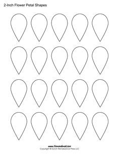 Flower Petal shapes for kids Free Flower Petal Template, Petal Template, Flower Templates Printable Free, Paper Flower Printable Templates, Free Paper Flower Templates, Making Paper Flowers, Memorial Day Coloring Pages, Card Making Stencils, Tin Can Flowers