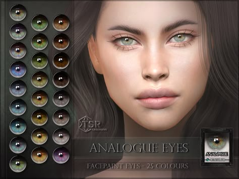 The Sims Resource - Analogue Eyes (Facepaint) The Sims Source, Sims 4 Cc Eyes Color, Sims4 Eyes, Sims 4 Eye Color Cc, Cc Eyes, Sims 4 Nails, Sims 4 Cc Eyes, Sims 4 Cas Mods, The Sims 4 Skin