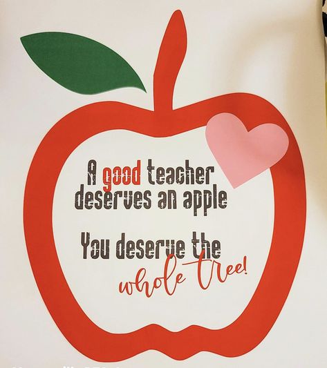 Teacher Appreciation Apple Theme, Apple Themed Teacher Appreciation Gifts, Apple Sayings For Teachers, Teacher Appreciation Apple Tags, Apple Teacher Appreciation, Teacher Apple Wood Signs, Teacher Poems, Teacher Appreciation Doors, Apple Teacher