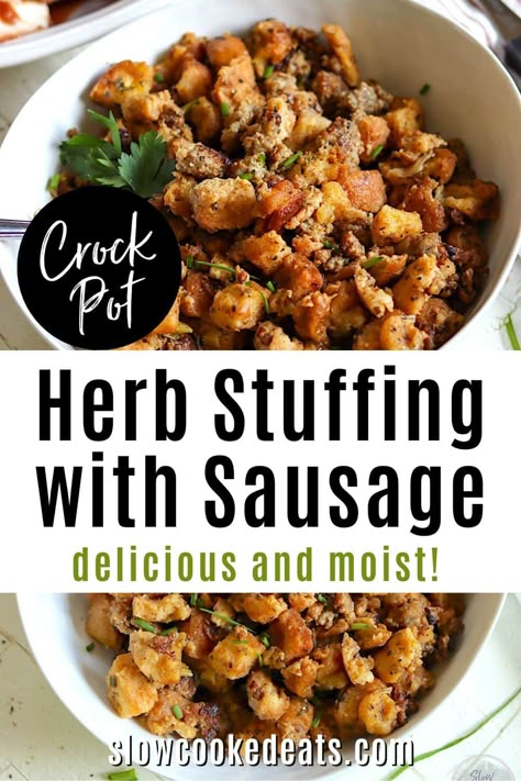 Crock Pot Stuffing Thanksgiving Sausage, Crock Pot Sausage Stuffing Thanksgiving, Slow Cooker Thanksgiving Turkey, Stuffing In Crockpot Thanksgiving, Thanksgiving Dressing Recipes Crockpot, Sausage Stuffing Crockpot Recipe, Stuffing Recipes For Thanksgiving Crockpot, Crockpot Stuffing Casserole, Stuffing Recipes Thanksgiving Crockpot