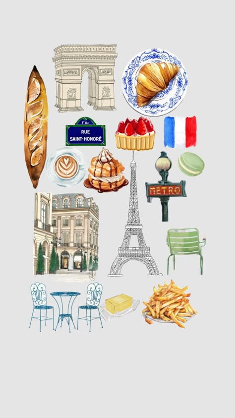 #Paris Whimsical Art Journal, Travel Journal Scrapbook, Travel Collage, Procreate Ipad Art, Scrapbook Printing, Magazine Collage, Iphone Wallpaper App, Paris Theme, Phone Stickers