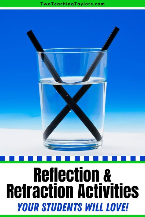 Teaching 4th and 5th grade students about the reflection and refraction of light can be fun and exciting with these activities. Your light energy lesson plans will be easy with these reflection and refraction games, foldable notes, centers, and assessments. Reflection Activities For Preschool, Reflection And Refraction Experiments, Reflection Refraction Absorption, Reflection And Refraction Of Light, Light Energy Activities, 4th Grade Science Lessons, Shadow Experiments, Reflection Activity, Light Reflection And Refraction