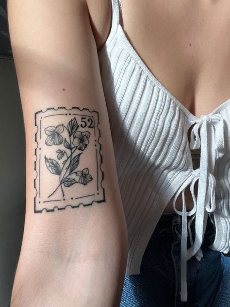 Unique Minimalist Tattoo, Postage Stamp Tattoo, 40 Tattoo, Square Tattoo, Stamp Tattoo, Dainty Tattoos, Subtle Tattoos, No Rain, Dream Tattoos