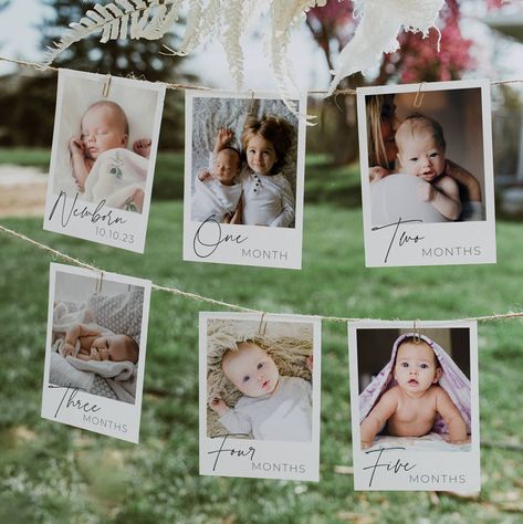 First Birthday Photo Banner Template, Editable Baby's 1st Year Monthly Milestone Cards, Printable Modern Photo Garland, Instant Download B1 - Etsy Australia Photo Garland, First Birthday Photo, 1 Year Birthday, Birthday Photo Banner, One Year Birthday, 1st Birthday Photos, Monthly Milestone, 1st Year, First Birthday Photos