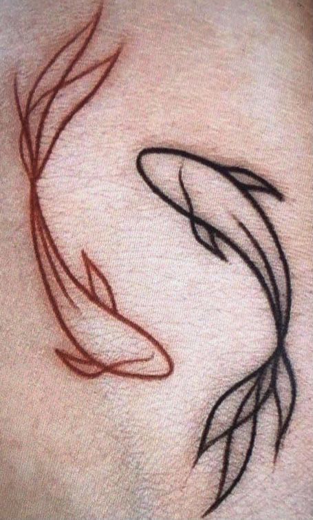 Hanna Tattoo, Small Fish Tattoos, Brown Tattoo Ink, Saved Tattoo, Pisces Tattoos, Fantasy Tattoos, 타이포그래피 포스터 디자인, Spine Tattoos, Black Ink Tattoos