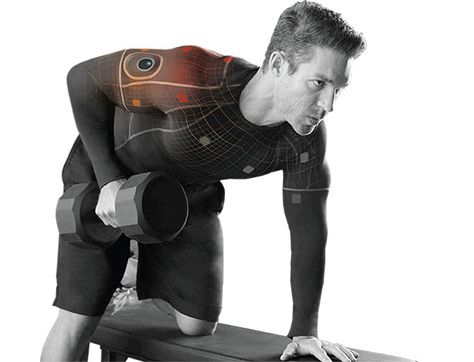 Athos clothing line is equipped with hi-tech sensors that require no wires to work. This wearable gear design conforms seamlessly to the contours of your body, those sensors are built directly into the fabric, you don’t need to wet them prior to use. Stretch Seamless Activewear With Go-dry Technology, Yoga Activewear With Go-dry Technology, Sporty Compression T-shirt With Go-dry Technology, Compressive Functional Activewear In Technical Fabric, Compression Sports T-shirt With Go-dry Technology, Smart Textiles, Fitness Technology, Wearable Device, Smart Outfit