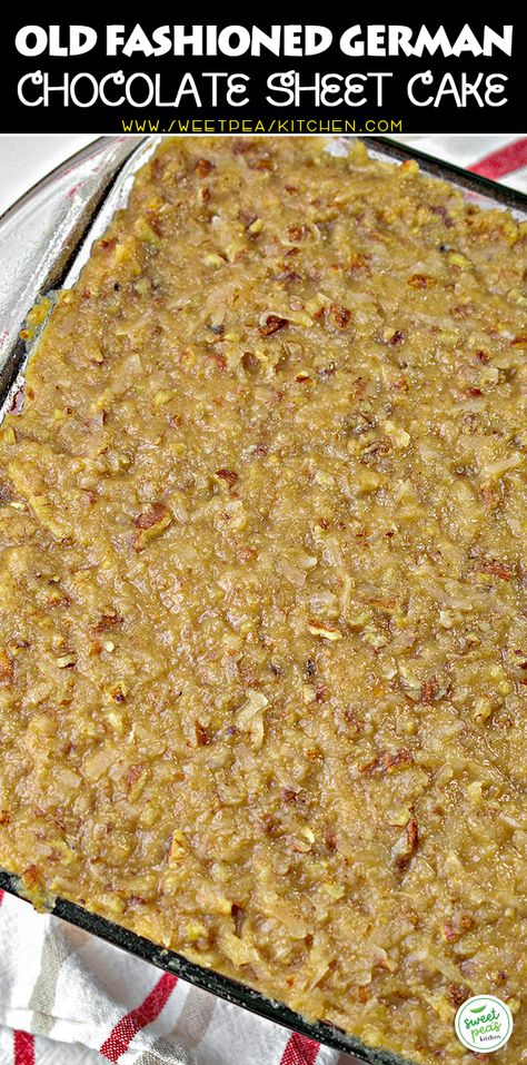 Old Fashioned German Chocolate Sheet Cake German Chocolate Sheet Cake From 1950, German Chocolate Sheet Cake Recipe, German Chocolate Sheet Cake 12 Tomatoes, Old Fashioned German Chocolate Cake, German Chocolate Upside Down Cake, Best German Chocolate Cake Recipe, German Chocolate Sheet Cake, Rolls Cake, German Chocolate Cake Recipe