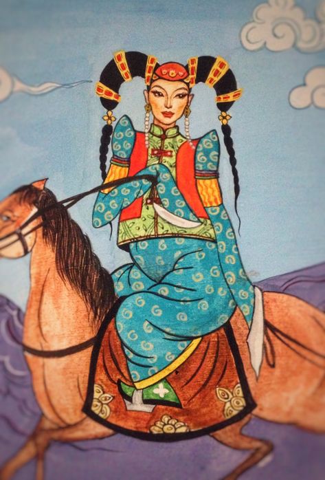 Mongolian Woman Art, Mongolian Queen Art, Pregnant Woman Painting, Art Woman Painting, Art Whimsical, Girl Artist, Anime Canvas Art, Queen Art, Pregnant Woman