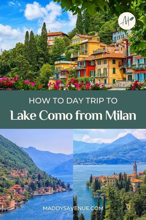 Milan To Lake Como, Top Europe Destinations, Lake Como Italy, One Day Trip, Italy Travel Guide, European Destinations, Milan Italy, Lake Como, Europe Destinations