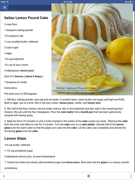 Australian Pavlova, Italian Lemon Cake, Italian Lemon Pound Cake, Lemon Pound Cake Recipe, Lemon Bundt Cake, Lemon Cake Recipe, Lemon Dessert Recipes, Lemon Pound Cake, Bundt Cakes Recipes