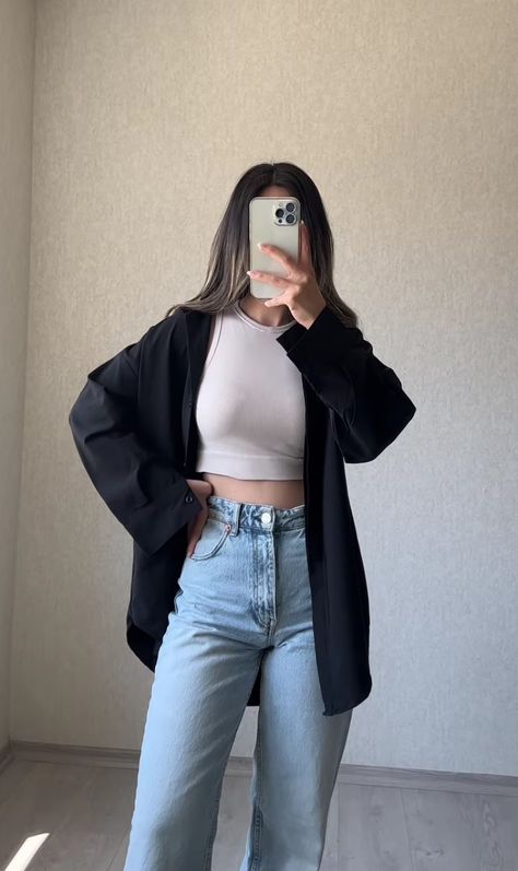 Denim Pants Outfit Women, Beer Outfit, Polo Outfit, Feb 25, Cover Wattpad, Oufits Casual, Celana Jeans, Loose Fashion, Causal Outfits