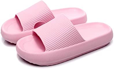 Pillow Slippers, Unisex Shower Bathroom Slipper EVA Massage Foam Super Soft Non-Slip Quick Drying Thick Sole Sandals, PINK Open Toe Home Slippers for Women and Men Several colors Random Amazon Must Haves, Shoes On Amazon, Teen Gift Ideas, Pillow Slippers, Cloud Slippers, Pillow Slides, Gift Guide 2022, Shower Sandals, Amazon Shoes