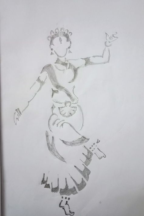 Bharthanatyam pose Art Drawings, Humanoid Sketch, Drawings, Art