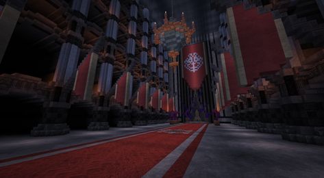 Overlord (Tomb of Nazarick) 10th Floor, Throne Room. Minecraft Project Minecraft Ballroom, Throne Minecraft, Minecraft Throne Room, Floor Minecraft, Minecraft Throne, Minecraft Palace, Empire Architecture, Ainz Ooal Gown, Minecraft Kingdom