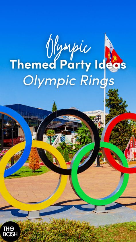 Don't wait 4 years to celebrate with Olympic party ideas like this! 🥇 Find more gold medal ideas right here! 🎉 #thebash #goldmedal #olympics #olympicsparty #olympicsthemedparty #partyideas #themedpartyideas #olympicgames #diyolympics #partygames #2024olympics #winterolympics #olympicsviewingparty #winterolympicsparty #kidsparty #kidsolympics #backyardolympics #backyardolympicgames #olympicgames #olympicgamesideas #backyardgames #partygameideas #interactivegames #bbq #partyentertainment How To Make Olympic Rings, Olympic Theme Party Decorations Ideas, Olympic Decorations, Olympic Theme Party Decorations, Olympic Party Decorations, Summer Olympics Party, Olympics Decorations, Kids Olympics, Olympic Theme Party