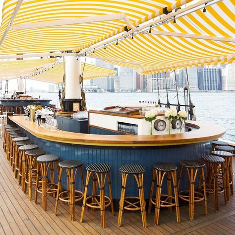 Pilot Boat Restaurant, Boat Bar, Greenwich Hotel, Village Hotel, Oyster Bar, Beach Bar, Restaurant Ideas, Boat Dock, Beach Bars