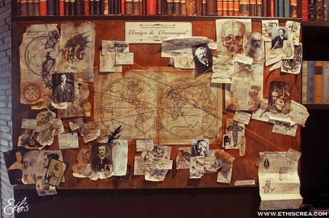 Archivist Aesthetic, Detective Board, Chaotic Academia Aesthetic, Detective Aesthetic, Furniture Design Ideas, Strange Events, Arte Dc Comics, Top Furniture, Call Of Cthulhu