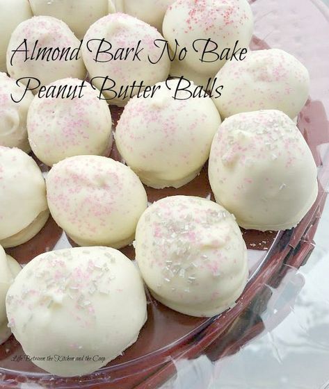 I want to show you how to make these easy almond bark no bake peanut butter balls! They are a delicious holiday treat or you can make them “just because”.  Free printable recipe and how-to video included in the post!  #sweets #treats #nobake #nobakerecipes #peanutbutterrecipes No Bake Peanut Butter Balls, Almond Bark Recipes, No Bake Peanut Butter, Butter Balls, Dessert Simple, Candy Recipes Homemade, Easy No Bake, Almond Bark, Bark Recipe