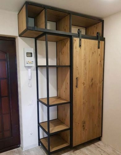 Vestidor Placard En Hierro Y Madera Estilo Industrial | MercadoLibre 📦 Closet Metal Madera, Closet Estilo Industrial, Closet Industrial, Casa Hobbit, Iron Furniture Design, Modern Industrial Furniture, Welded Furniture, Industrial Home Design, Closet Design Layout