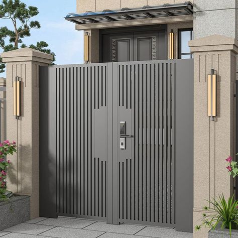 House Front Gate Entrance, Iron Gate Design Modern, Modern Iron Gate Designs, Modern Front Gate Design, Iron Main Gate Design, Modern Main Gate Designs, برج العرب, Main Gates, House Front Door Design