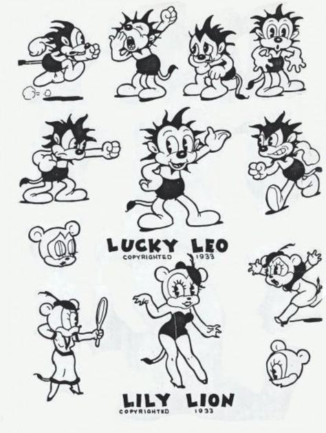 30s Animation Style, Illustration Comic Style, Rubber Hose Character Design, 1930s Cartoons Style, 30s Cartoons Style, Vintage Cartoon Characters, Vintage Cartoon Tattoo, Rubber Hose Animation, Rubber Hose Cartoon