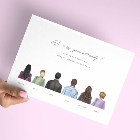 Personalised leaving card for work colleague / Goodbye card for workmates / Farewell card from the team / Good luck greetings Farewell Greeting Cards, Farewell Greetings, Farewell Card, Leaving Cards, Farewell Cards, Good Luck Cards, Cute Doodles Drawings, Brown Kraft, Feel Special