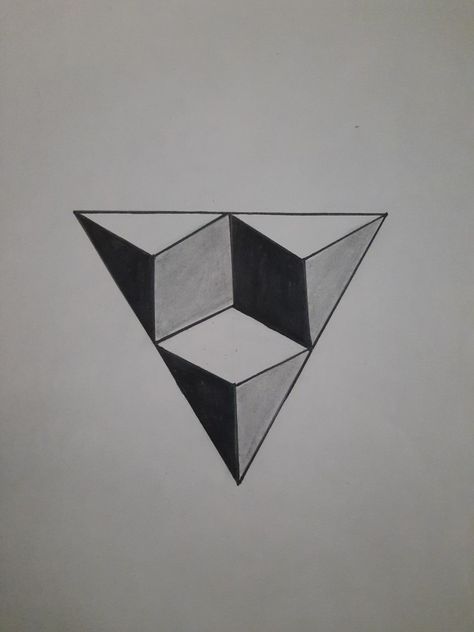 3d Triangle Drawing, Triangle Branding, Triangle Illusion, Formal Elements Of Art, Odyssey Art, Triangle Drawing, Distortion Art, Core Knowledge, 3d Triangle