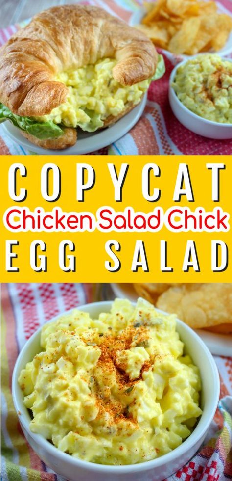 Chicken And Egg Salad Sandwich, Chick Salad Chick Chicken Salad, Chicken Egg Salad Sandwich, Egg And Chicken Recipes, Chicken Salad Chick Copycat Recipes Classic Carol, Arbys Chicken Salad Recipe, Chicken Salad Chick Dixie Chick Recipe, Chicken And Egg Recipes, Egg Salad With Relish